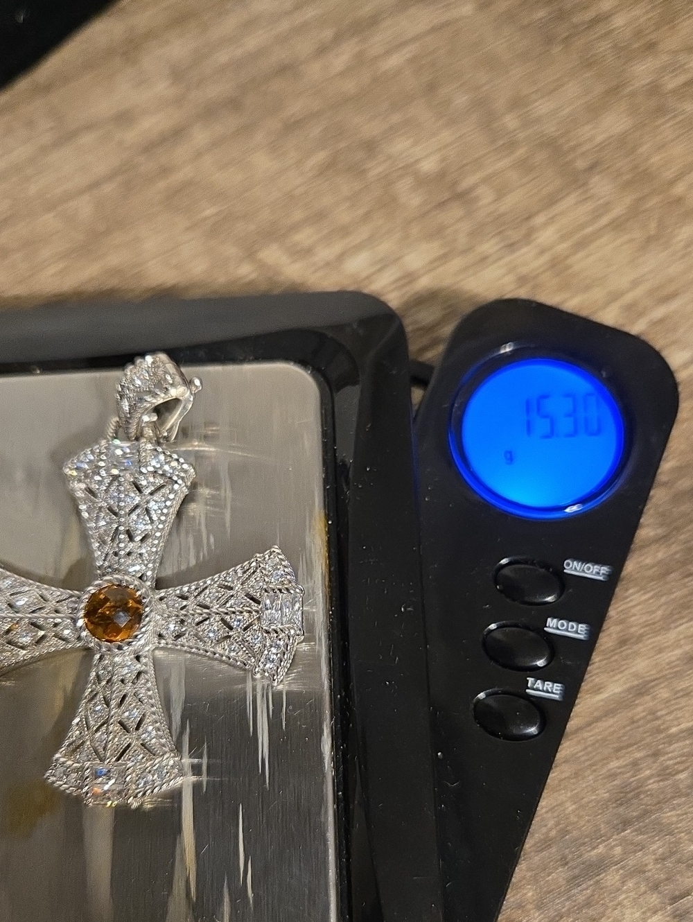 Judith Ripka sterling silver Maltese cross pendant enhancer. - Picture 5 of 5